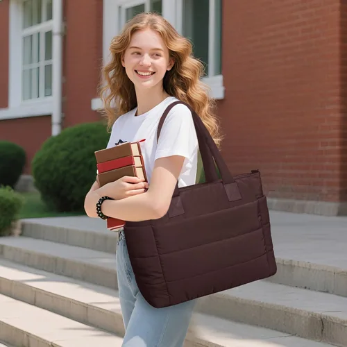 Miniatura 3 de Bolso de mano acolchado para mujer, bolso grande de enfermera, bolso de hombro con cremallera para trabajo y viajes