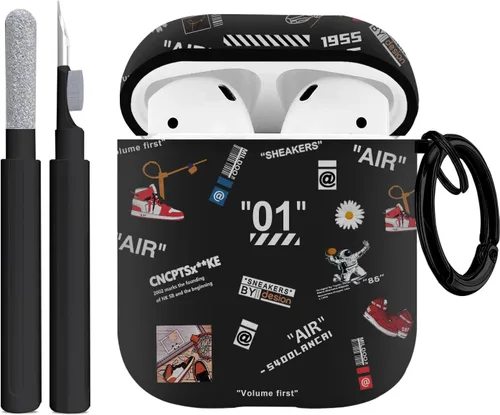 Gedicht Compatible con fundas protectoras Apple Airpods de 2ª generación, zapatos deportivos de baloncesto y fútbol, repuesto suave de TPU