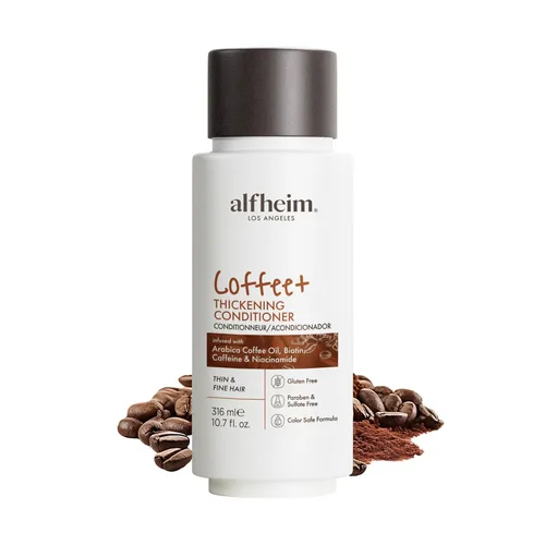 Miniatura 8 de ALFHEIM Coffee+ Acondicionador espesante para cabello fino, fino y débil con cafeína, biotina y aceite de café arábica, fórmula fortalecedora