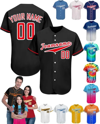 Miniatura 11 de Camiseta de béisbol personalizada para hombres, mujeres y niños con nombre, número y logotipo, camisetas de sóftbol personalizadas, S-4XL