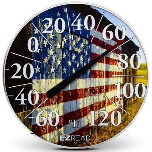 Miniatura 15 de EZREAD - Termómetro de esfera colgante, termómetros meteorológicos para uso en interiores y exteriores, gran diámetro de 12.5 pulgadas, números