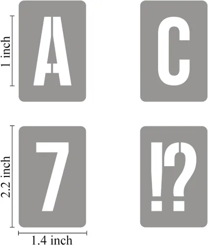 Miniatura 6 de Plantillas de letras del alfabeto de 1 pulgada para pintar, paquete de 42 plantillas de letras y números con letreros para pintar sobre madera