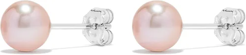 Miniatura 3 de Pendientes clásicos de plata de ley 925 AAA con perlas cultivadas de agua dulce rosadas - Elección de tamaño de perla