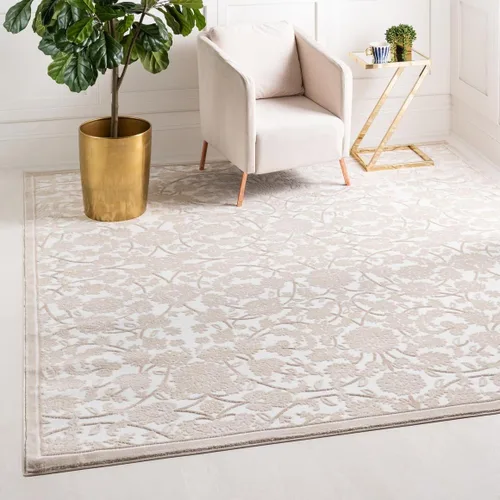 Miniatura 9 de Unique Loom Colección Rushmore Alfombra de Área - Taft (2' 6" x 13' 1" Corredor, Blanco Nieve/Beige)