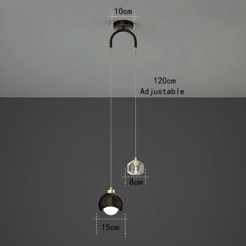 Miniatura 4 de Lámparas colgantes modernas de metal, iluminación colgante de techo de cristal de mediados de siglo, candelabros de doble cabezal para cocina, isla