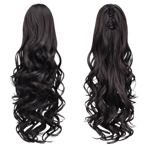 Miniatura 223 de Extensiones de cola de caballo de cabello rubio, extensiones de cola de caballo para mujer, pinza de extensiones de cabello rizado de 12 pulgadas