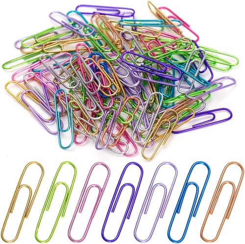 Clips de papel jumbo, 150 clips de papel grandes de 2 pulgadas, clips de colores surtidos para papeleo, oficina, escuela y uso personal