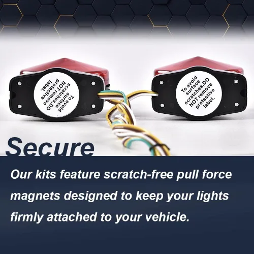 Miniatura 3 de PIT66 Kit de luces LED de remolque magnético de 12 V, luces de circulación de freno de giro para remolque, RV, barco, camión, automóvil, bicicleta