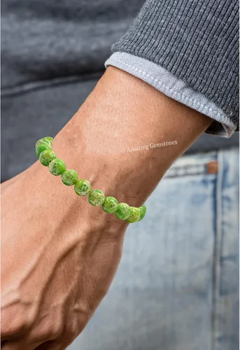 Miniatura 829 de Amazing Gemstone Pulsera de cristal para mujeres y hombres, pulsera de cristal curativo de protección, pulsera elástica con cuentas de piedras