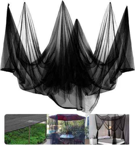 Red de Mosquitero de 20x10 pies para Jardín, Malla de Protección de Plantas, Barrera para Moscas y Pájaros, Ciego de Caza, 3x6m Negro