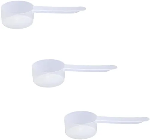 Miniatura 47 de Conjunto de 5 cucharas medidoras de plástico, 6 cucharadas (90 cc 3/8 taza 3 oz. 90 mL) con mango largo para polvos, gránulos, café, comida