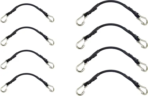 Miniatura 10 de Cuerdas elásticas con ganchos, cuerda elástica ligera (12 pulgadas x 8 unidades, negro)