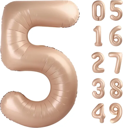 Miniatura 378 de Globo de cumpleaños número 4 dorado de 40 pulgadas, globos gigantes del número cuatro 14 24 34 40 44 2024, globos grandes de lámina de mylar para Oro