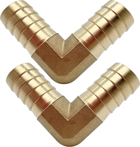 Miniatura 3 de 2 piezas de acoplador de manguera de latón con púas 1/2" x 1/2" de 90 grados con conector de codo angular derecho por CX WONDERLAND