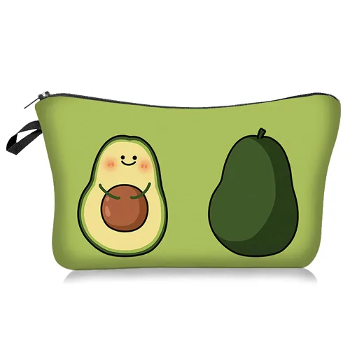 Miniatura 15 de FITINI Bolsa de maquillaje de aguacate de viaje, pequeña bolsa organizadora de cosméticos portátil para mujeres y niñas, con cremallera
