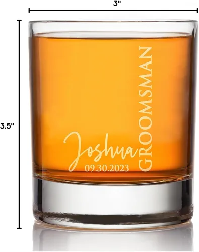 Miniatura 8 de D1 - Vaso de whisky personalizado para padrinos de boda, recuerdos de despedida de soltero personalizados y regalos para el mejor hombre