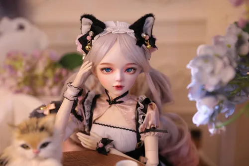 Miniatura 9 de Muñeca BJD pintada a mano, 22.8 pulgadas (22.0 in) de alto, estilo Catwoman, muñeca de princesa, cuerpo de PVC con 31 articulaciones móviles