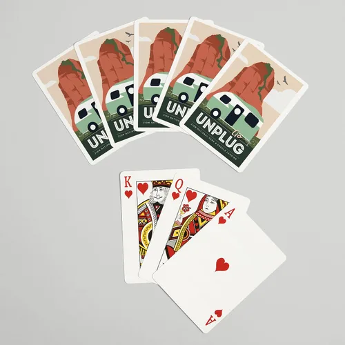 Miniatura 7 de Lantern Press Angels Landing, Zion National Park, Utah, Go Unplug, Retro Camper, 52 Playing Cards for Adults, Poker Size Card Deck