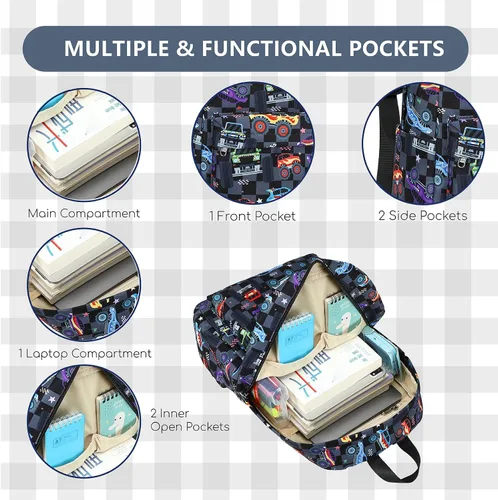 Miniatura 110 de CAMTOP - Conjunto de mochila y lonchera con estampados divertidos para niños de preescolar y primaria), Y0058-2