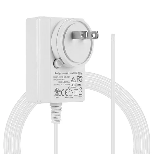 Miniatura 3 de Rollerhouse Adaptador de pared de transformador enchufable de 2 amperios de 12 V CC/adaptador de fuente de alimentación/cable de 5 pies
