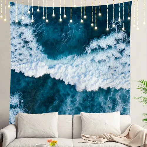 Miniatura 89 de Shrahala Tapiz de pared con paisaje de lago de otoño, bosque amarillo, para colgar en la pared, tapiz grande, decoración de fibra de poliéster