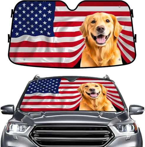 Miniatura 12 de GENANY Parasol divertido para parabrisas de la familia de perros de pastor alemán para automóvil, SUV, camión (55 x 30 pulgadas), parasol