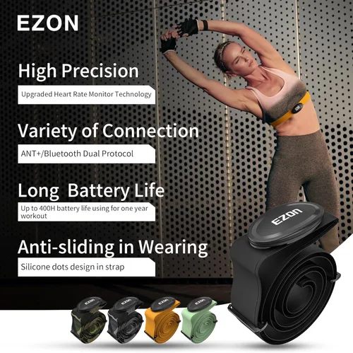Miniatura 3 de C009Pro Heart Rate Monitor Chest Strap with BLE 5.1& ANT+,HR Monitor Chest Sensor,Up to 400H Battery Life,Sitable for Running Cycling Gym,Compatible