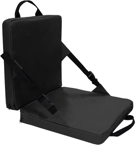 Miniatura 8 de Asiento de estadio para gradas con soporte trasero, portátil, ligero, cojín de asiento plegable para estadio, silla acolchada para jardín, camping