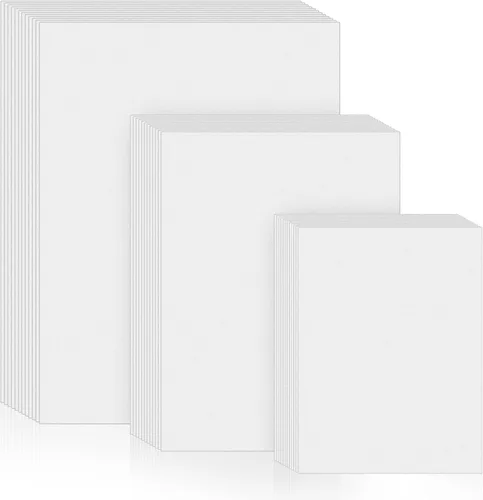 Outus 300 hojas de papel de acuarela de 3 tamaños, 140 libras/10.58 oz/m², papel de dibujo blanco para acuarelistas, principiantes, manualidades,