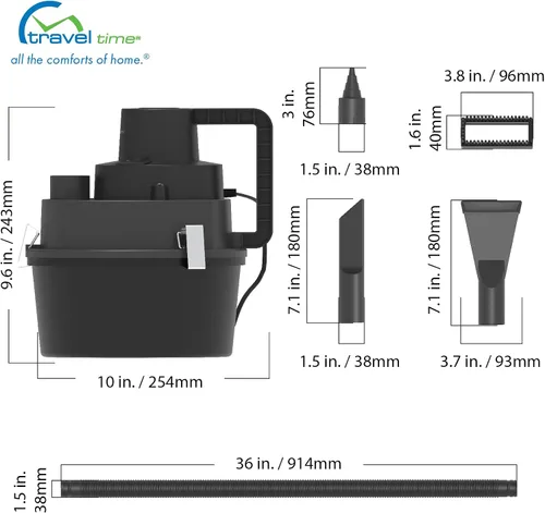 Miniatura 7 de TRAVEL TIME Aspiradora de recipiente húmedo y seco de 12 V, capacidad de 2 litros, universal para la mayoría de vehículos, aspiradora doméstica
