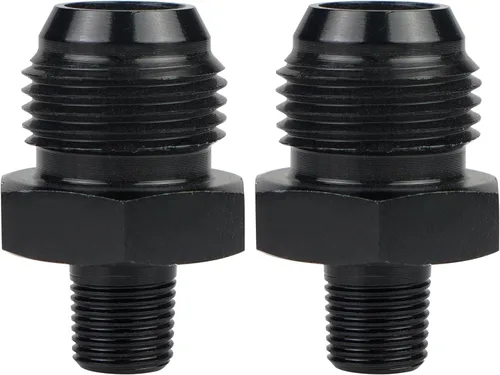 Miniatura 9 de Adaptador de manguera de tubería macho de 10AN a 1/4 NPT de aluminio recta para línea de combustible, adaptador de manguera de aluminio negro