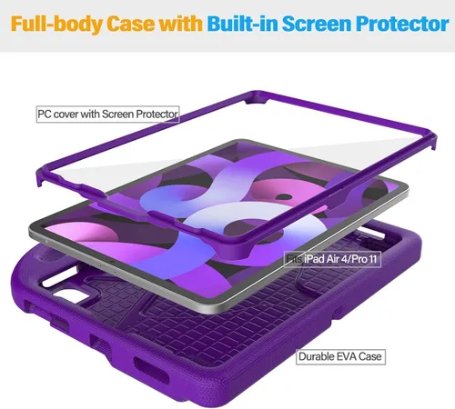 Miniatura 6 de SUPLIK Funda infantil para iPad Air de 5ª/4ª generación (10.9 pulgadas, 2022/2020), construida con protector de pantalla, iPad Air 5, funda a prueba