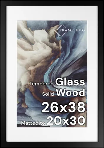 Miniatura 135 de Frame Amo Marco de póster de madera maciza de 13 x 19 pulgadas, color natural, tapete blanco para imagen de 11 x 17 pulgadas, parte frontal