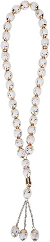 Miniatura 11 de HEEPDD Cuentas de oración musulmana de 13.8 in de longitud y 0.472 in, pulsera Tasbih beige, 33 cuentas de conteo preciso de Dhikr para uso diario