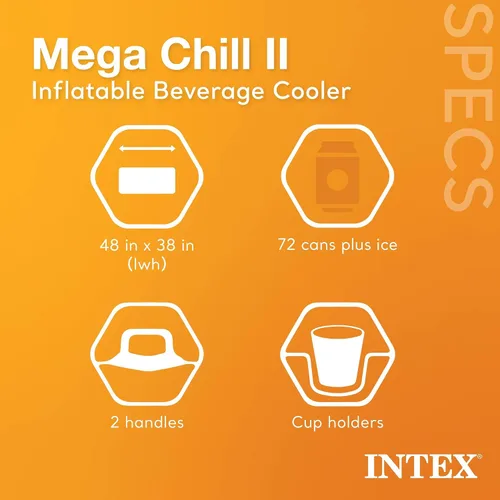 Miniatura 9 de Intex 58821EP Inflatable Mega Chill II 72 Can Beverage Cooler Float w/ Lid