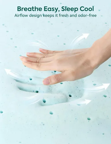 Miniatura 5 de BABELIO Colchón transpirable para cuna, de doble cara, espuma viscoelástica, impermeable, funda extraíble y lavable a máquina, para niños pequeños