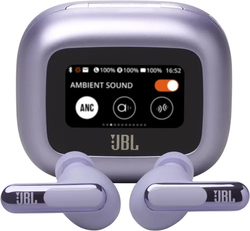 Miniatura 10 de JBL Live Beam 3 - Auriculares True Wireless con cancelación de ruido tipo báculo cerrados, 48 horas totales de reproducción, carga inalámbrica, 6