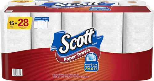 Miniatura 9 de Scott Toallas de papel, elige una hoja: 6 megarrollos = 11 rollos regulares (102 hojas por rollo)