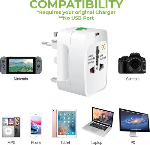 Miniatura 3 de El adaptador de corriente mundial funciona para DJI Osmo Action es universal para el 90% de los viajes entre Estados Unidos/UE/CN/AUS/NZ/Reino Unido