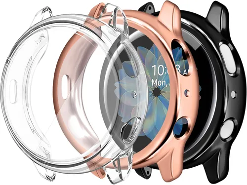 Tobfit Funda compatible con Samsung Galaxy Watch Active 2, protector de pantalla de 1.575 pulgadas, TPU suave alrededor completo para Samsung Galaxy