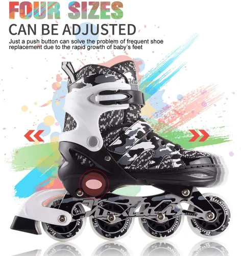 Miniatura 3 de Kuxuan Patines en línea ajustables para niños con ruedas iluminadas, divertidos patines iluminadores para niños, niñas y jóvenes