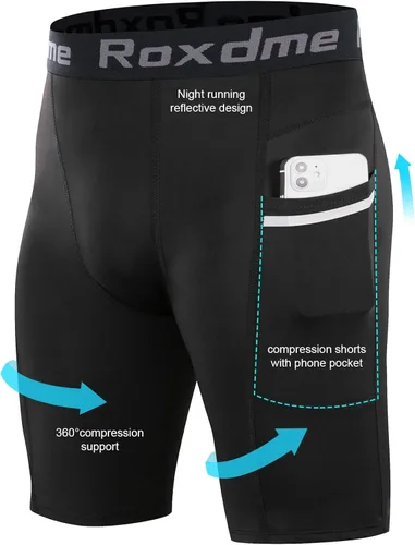Miniatura 5 de Roxdme 5 or 1 Pack Compression Shorts Men Spandex Sport Shorts Athletic Workout Running Tights Performance Underwear