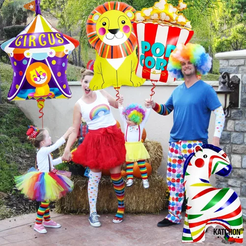 Miniatura 5 de KatchOn, Xtralarge, Globos de carnaval - 4 piezas Decoraciones de fiesta temática de carnaval Globos de circo para decoraciones de carnaval