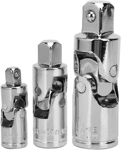 Miniatura 3 de Juego de 3 adaptadores de enchufe universal de acero templado de 1/4 pulgadas 3/8 pulgadas 1/2 pulgadas Kit de enchufe giratorio herramientas