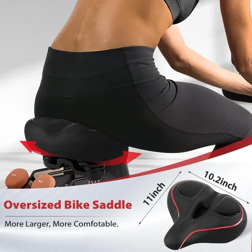 Miniatura 5 de Asiento de bicicleta de gran tamaño compatible con Peloton Bike/Bike+, asiento de bicicleta extra ancho y cómodo para mujeres y hombres, repuesto