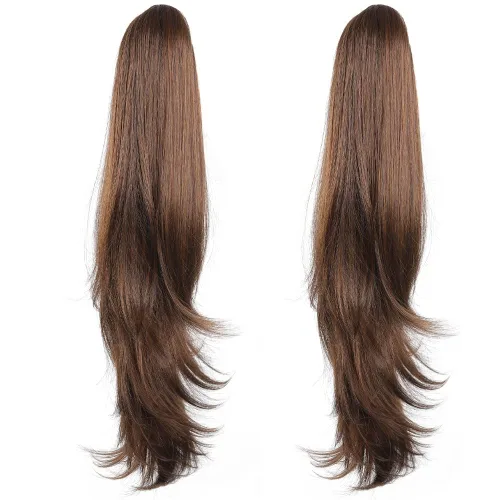 Miniatura 152 de Extensiones de cola de caballo de cabello rubio, extensiones de cola de caballo para mujer, pinza de extensiones de cabello rizado de 12 pulgadas