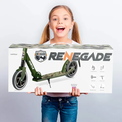 Miniatura 8 de Hurtle Renegade Kick Scooter for Kids, Teenagers & Adults - 2-Wheel Folding Scooter with Adjustable T-Bar Handlebar - Alloy Anti-Slip Deck Camouflaje