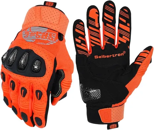 Miniatura 28 de Seibertron SPS Series - Guantes para motocicleta con pantalla táctil, para motocross, BMX, ATV, MTB, ciclismo, completo o medio dedo, para adultos