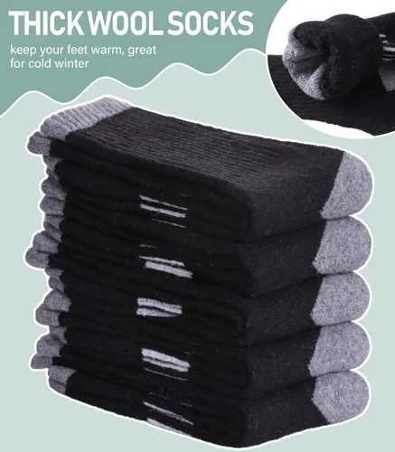 Miniatura 4 de Yebing Calcetines de senderismo de lana merina para mujer, térmicos, cálidos, para botas de invierno, con cojines, acogedores y gruesos