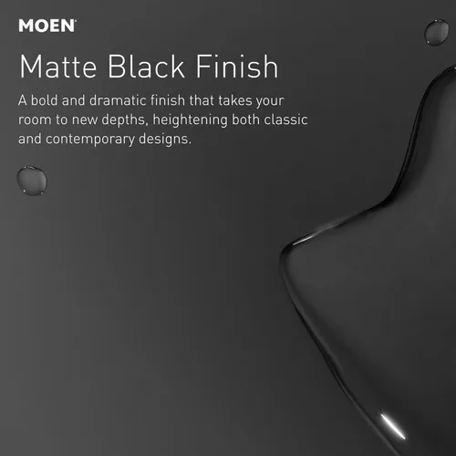 Miniatura 9 de Moen Ronan 84022BL - Grifo de baño moderno con dos manijas y desagüe push-down, negro mate de 4 pulgadas